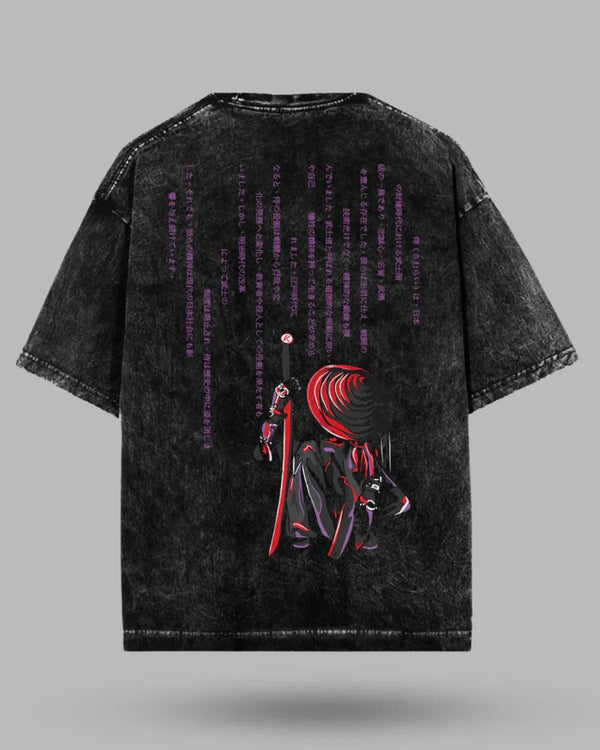 Ronin Code Acid Wash Oversized T-Shirt – Samurai Edition ⚔️🖤