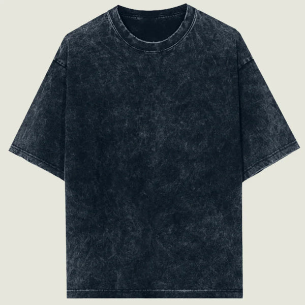 Oversized Acid Wash Navy Cotton T-Shirt 💙✨