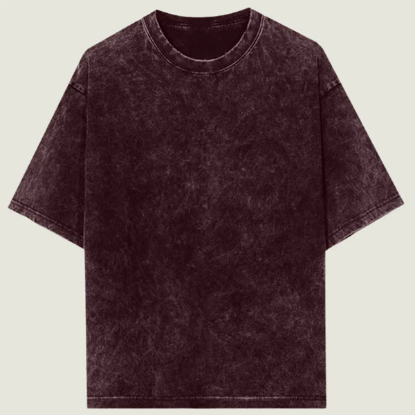 Oversized Acid Wash Maroon Cotton T-Shirt ❤️‍🔥✨