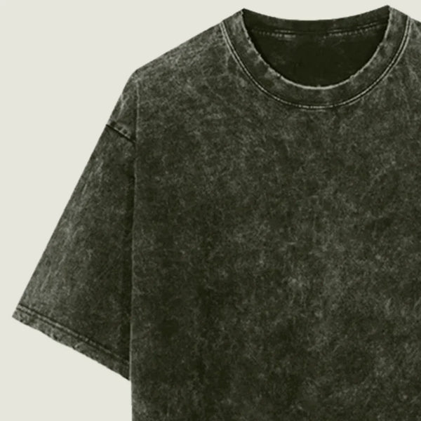 Oversized Acid Wash Olive Green Cotton T-Shirt 🫒✨