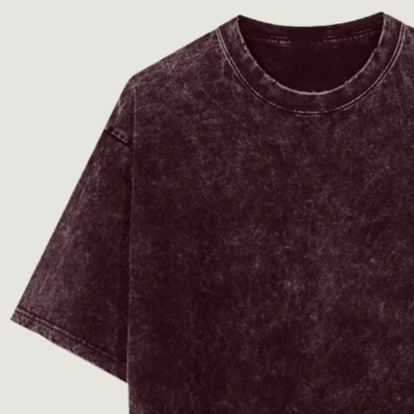 Oversized Acid Wash Maroon Cotton T-Shirt ❤️‍🔥✨