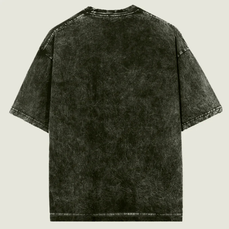 Oversized Acid Wash Olive Green Cotton T-Shirt 🫒✨