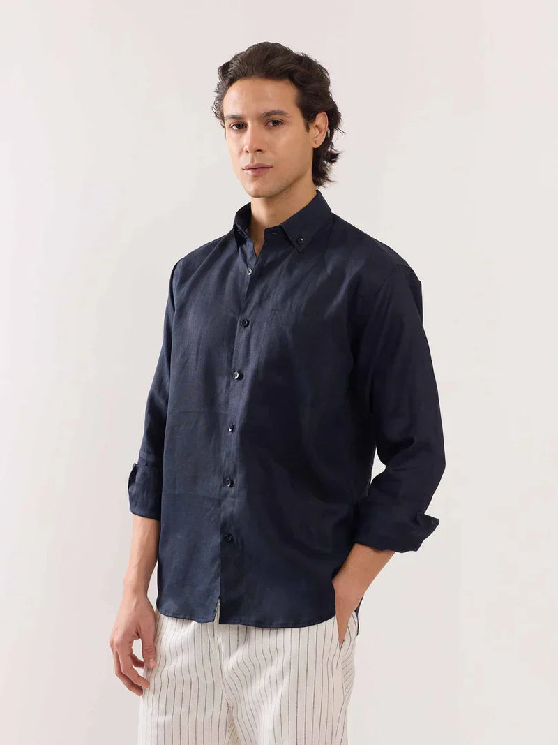 Dark Navy Linen Shirt